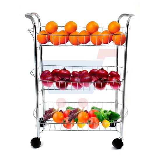 Buy In House 3 Tier Kitchen Fruit Vegetable Rack On Wheels Deep   909106816in House 3 Tier Kitchen Fruit & Vegetable Rack On Wheels Deep Storage Stand Cart Trolley [RS 4513]      